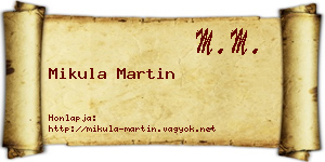 Mikula Martin névjegykártya